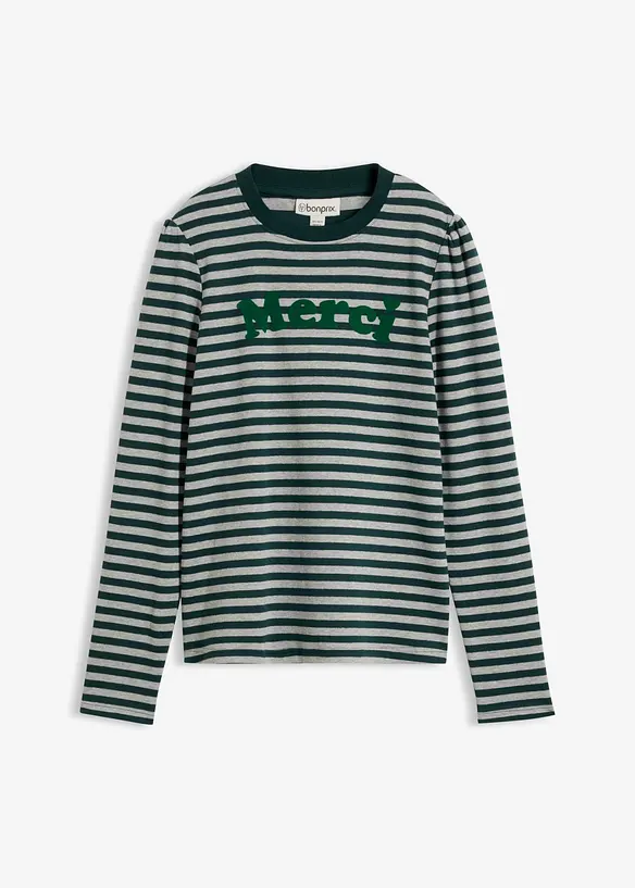 Langarmshirt aus schwerem Baumwoll-Mix in grau von vorne - bonprix Langarmshirt aus schwerem Baumwoll-Mix in grau von vorne - bonprix