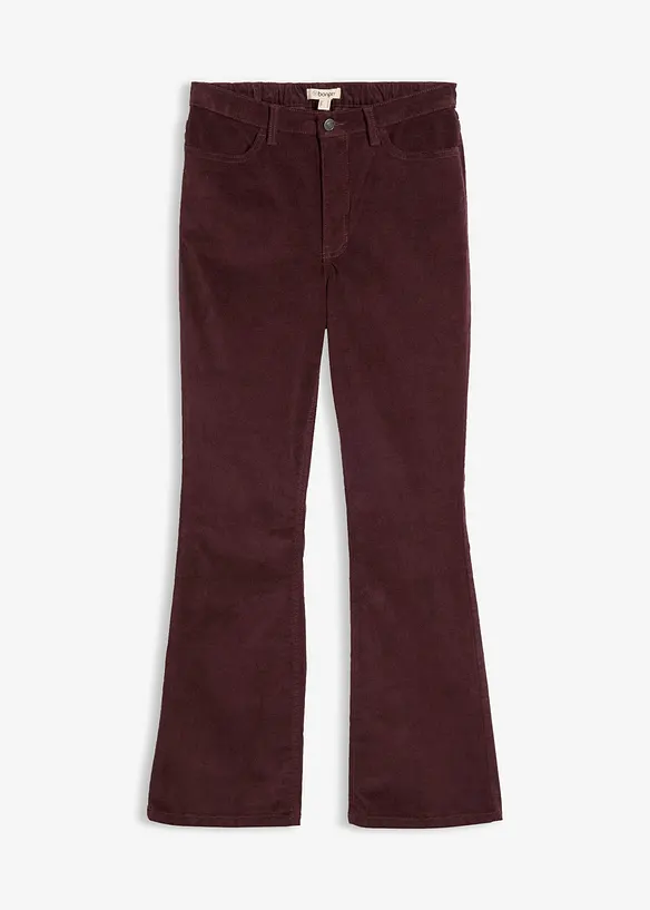 Bootcut-Cordhose aus Baumwoll-Mix in lila von vorne - bonprix