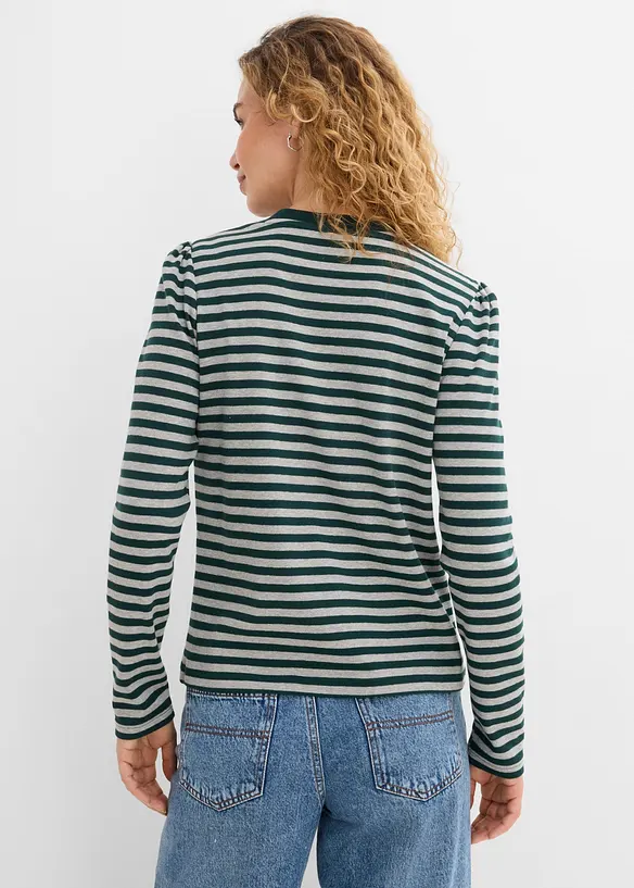 Langarmshirt aus schwerem Baumwoll-Mix in grau von hinten (im Anschnitt) - bonprix Langarmshirt aus schwerem Baumwoll-Mix in grau von hinten (im Anschnitt) - bonprix