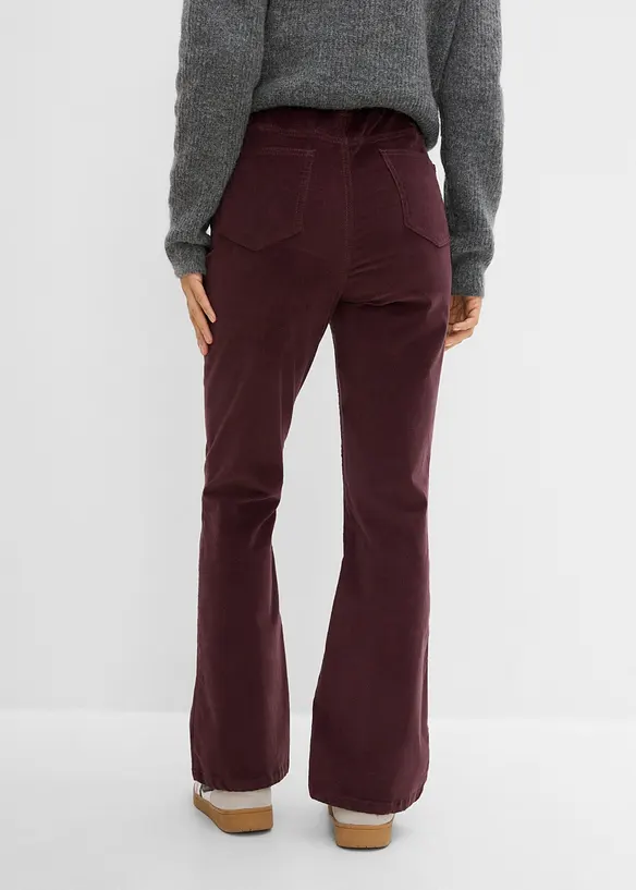 Bootcut-Cordhose aus Baumwoll-Mix in lila von hinten - bonprix