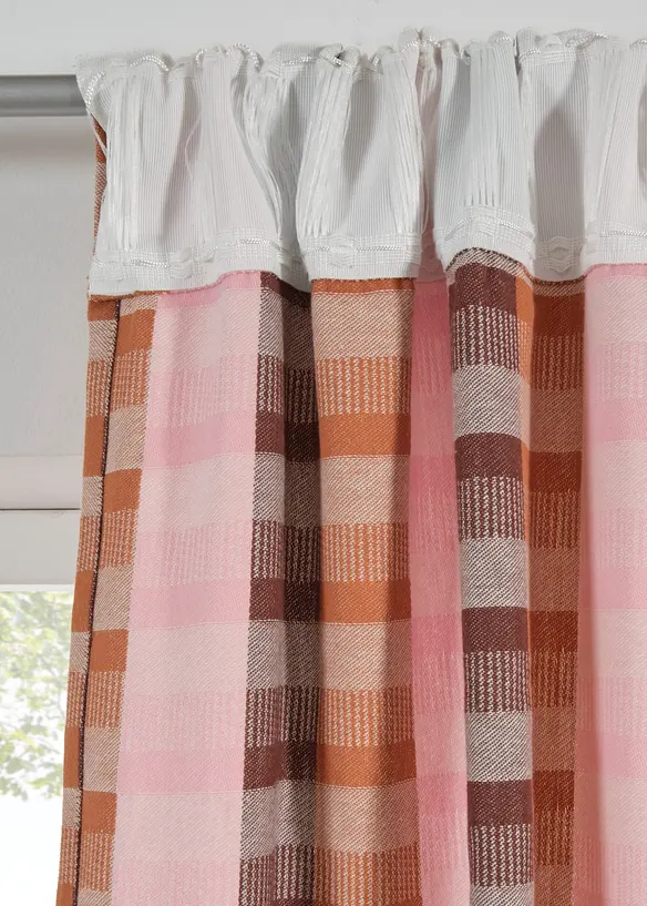 Jacquard-Vorhang aus Bio-Baumwolle (1er Pack) in braun - bonprix