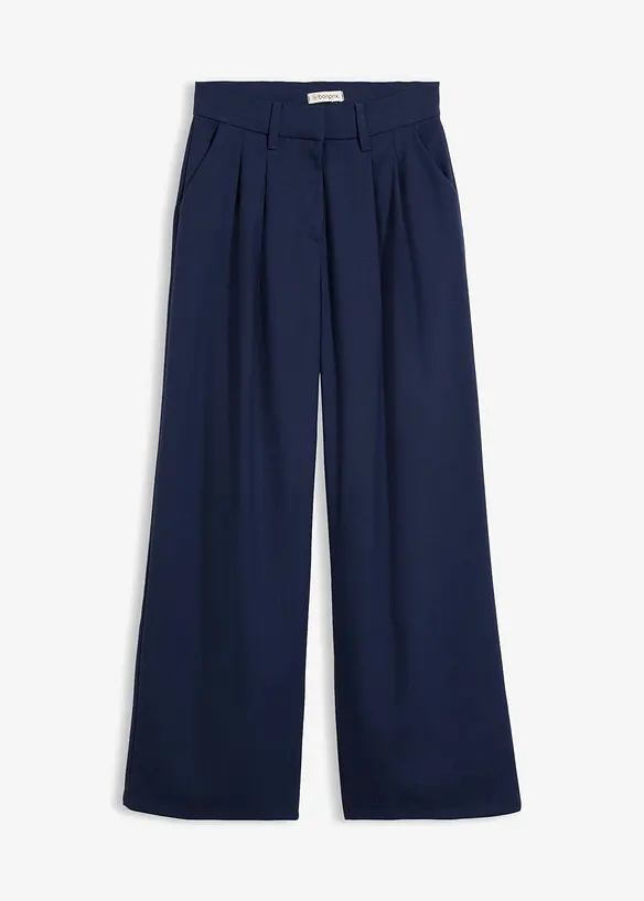 Hose in Wolloptik aus Viskose-Mix in blau von vorne - bonprix Hose in Wolloptik aus Viskose-Mix in blau von vorne - bonprix