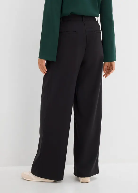 Hose in Wolloptik aus Viskose-Mix in schwarz von hinten - bonprix
