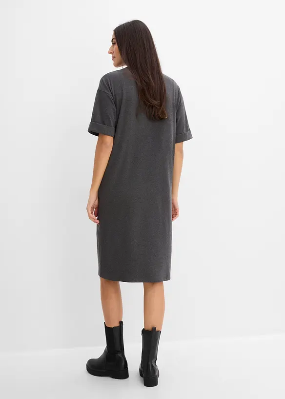 Jerseykleid in grau von hinten (Totalaufnahme) - bonprix