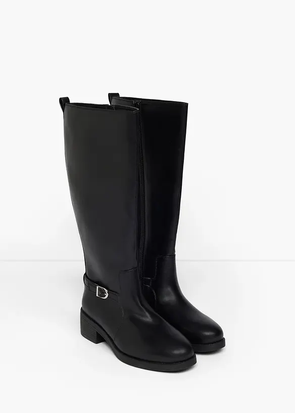Stiefel mit Schnalle in schwarz - bonprix