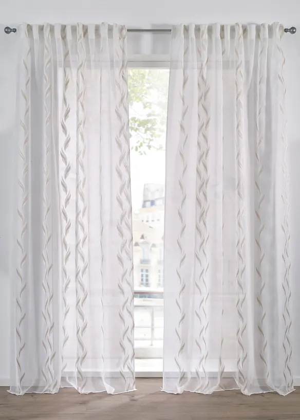 Jacquard Gardine (1er Druck) in weiß - bonprix