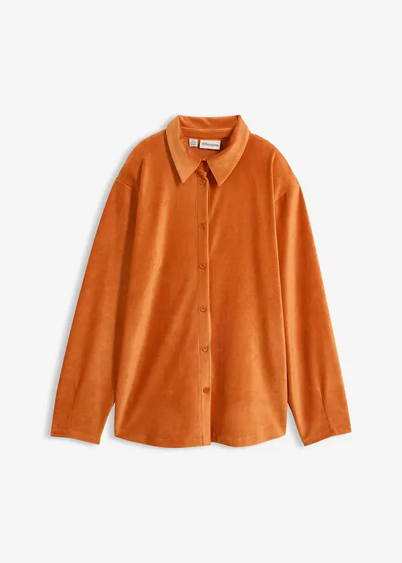 Cordhemd in orange von vorne - bonprix