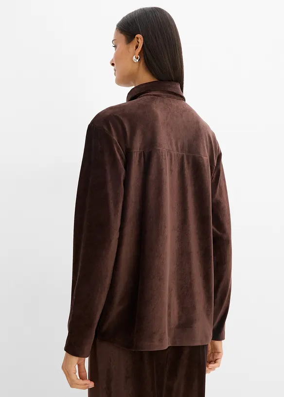 Cordhemd in braun von hinten (im Anschnitt) - bonprix