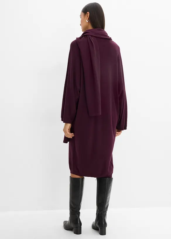 Strickkleid mit Schaldetail aus Viskose-Mix in rot von hinten (Totalaufnahme) - bonprix Strickkleid mit Schaldetail aus Viskose-Mix in rot von hinten (Totalaufnahme) - bonprix