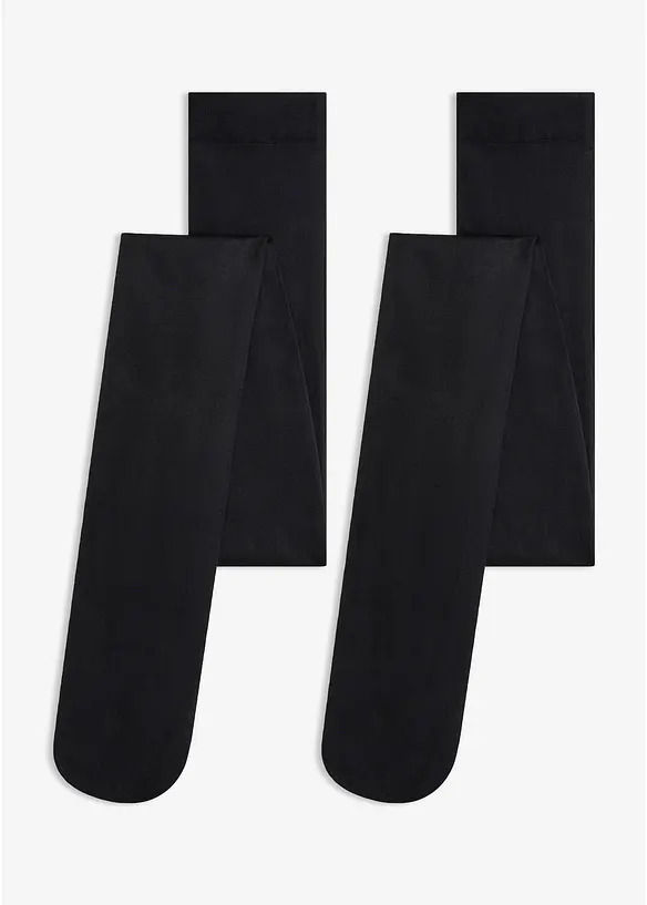 Strumpfhose aus Feinstrick 80 DEN (2er Pack) in schwarz von vorne - bonprix