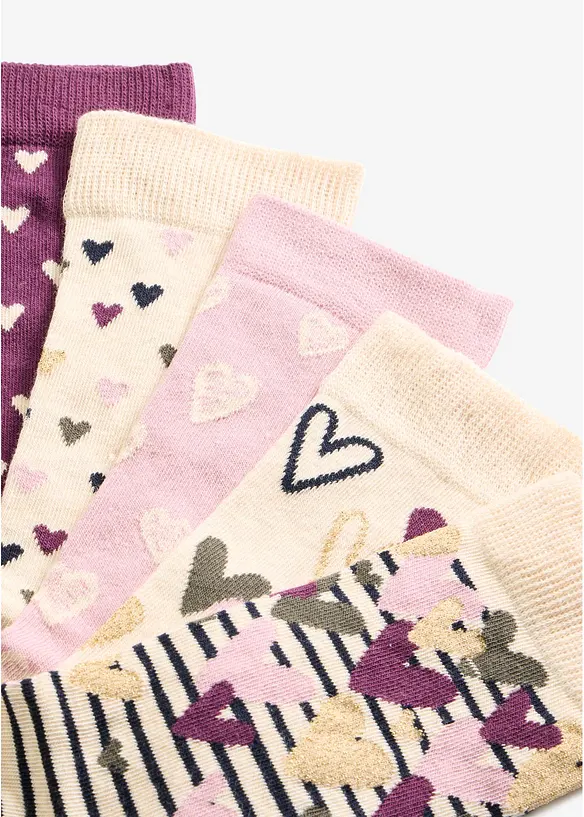 Socken mit Bio-Baumwolle (5er Pack) in weiß - bonprix