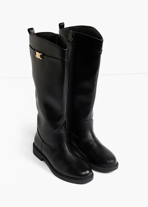 Stiefel mit Schnalle in schwarz - bonprix