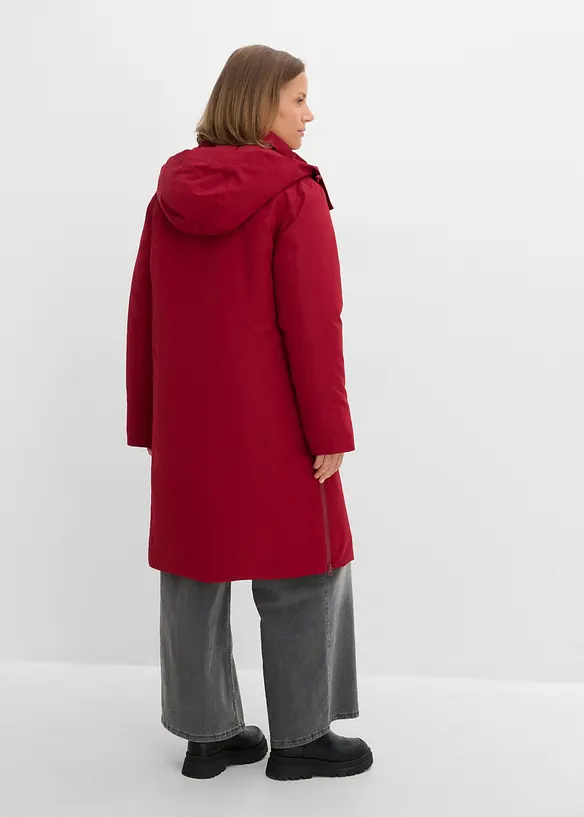 wasserdichter 3-in-1-Mantel in rot von hinten (Totalaufnahme) - bonprix