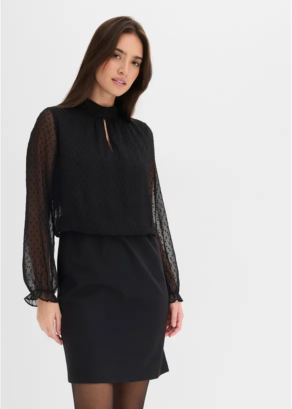 Minikleid in schwarz von vorne (Totalaufnahme) - bonprix