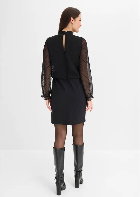 Minikleid in schwarz von hinten (Totalaufnahme) - bonprix
