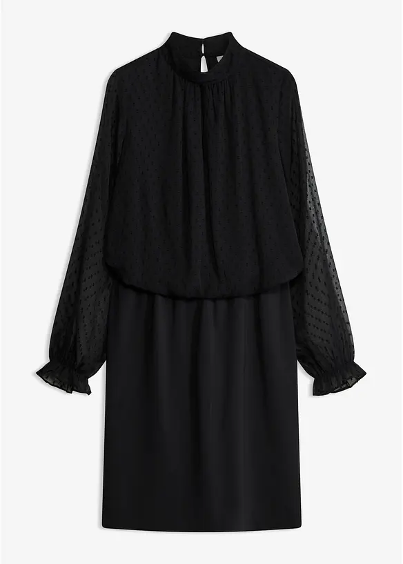 Minikleid in schwarz von vorne - bonprix
