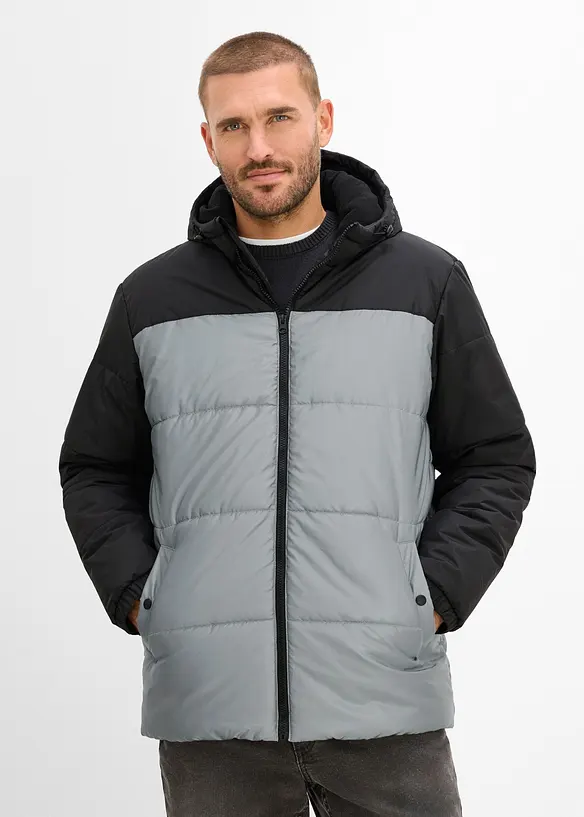 Reflektierende Jacke in Regular Fit in schwarz von vorne (im Anschnitt) - bonprix