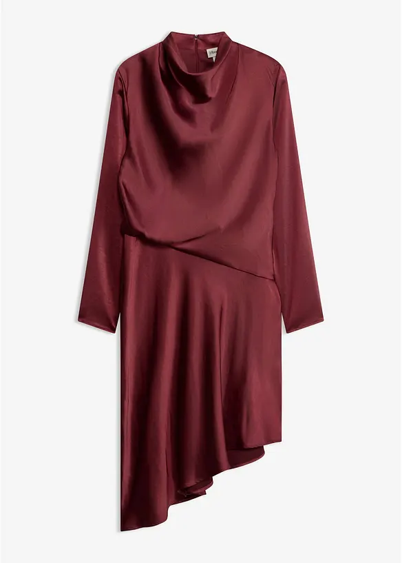 Satin-Midikleid in rot von vorne - bonprix
