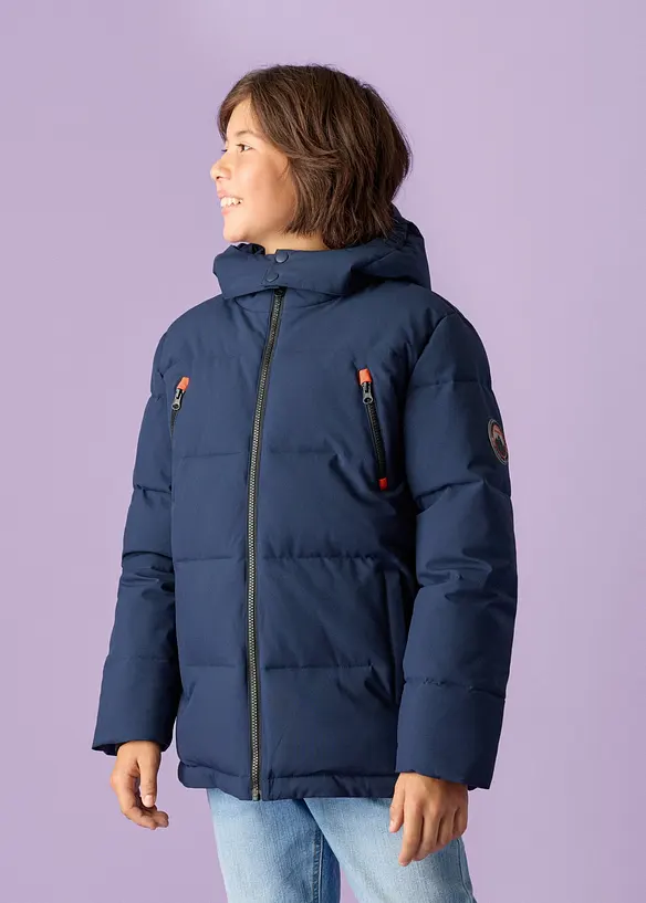 Warm gefütterte Stepp-Funktionsjacke, wasserabweisend in blau von vorne (im Anschnitt) - bonprix