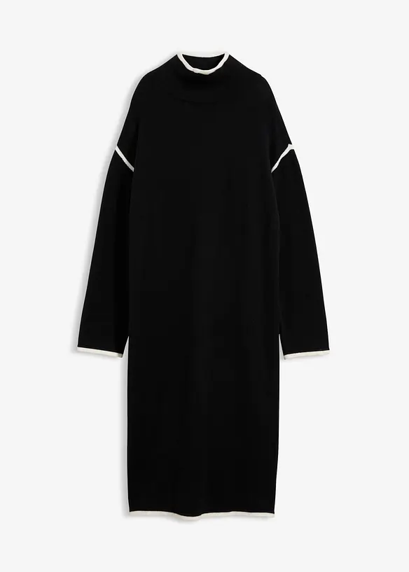 Strickkleid aus Baumwoll-Mix in schwarz von vorne - bonprix Strickkleid aus Baumwoll-Mix in schwarz von vorne - bonprix