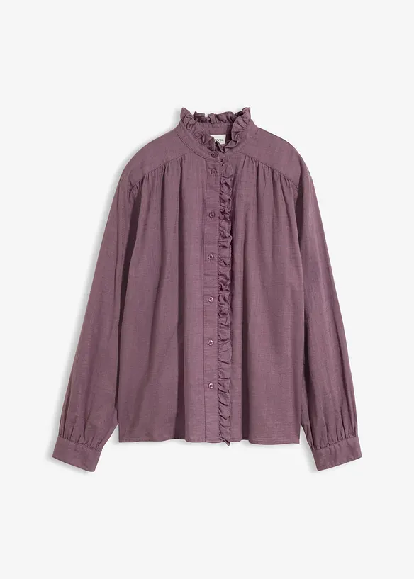 Bluse in lila von vorne - bonprix