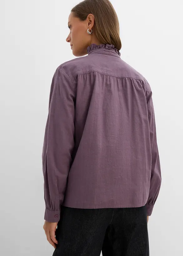 Bluse in lila von hinten (im Anschnitt) - bonprix