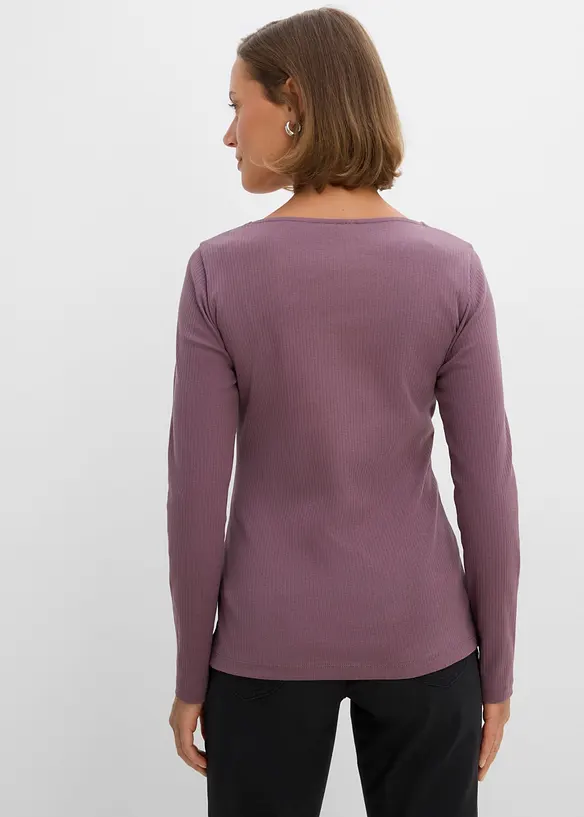Langarmshirt in lila von hinten (im Anschnitt) - bonprix
