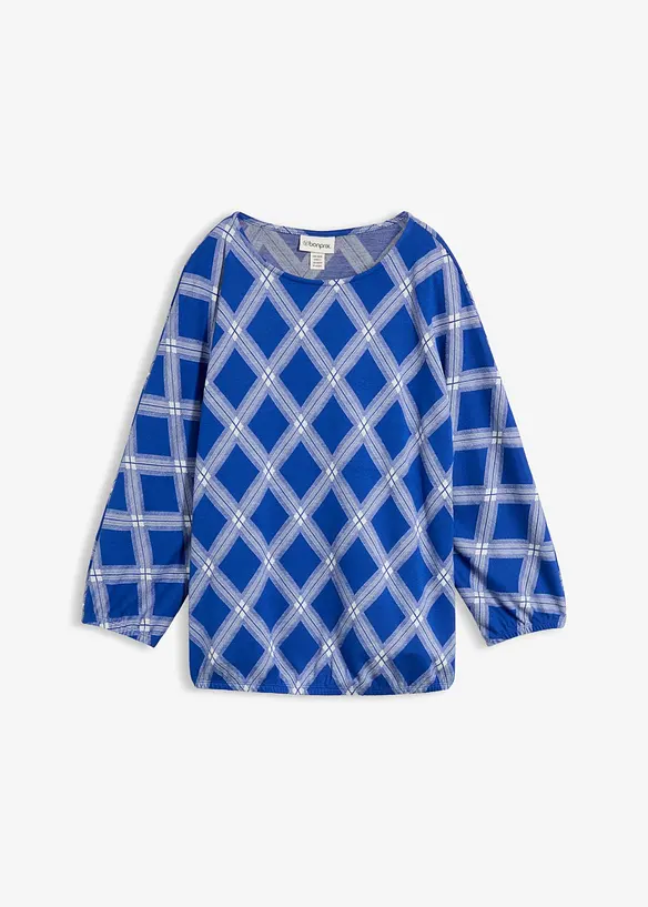 Pullover aus feinem Viskose-Mix in blau von vorne - bonprix