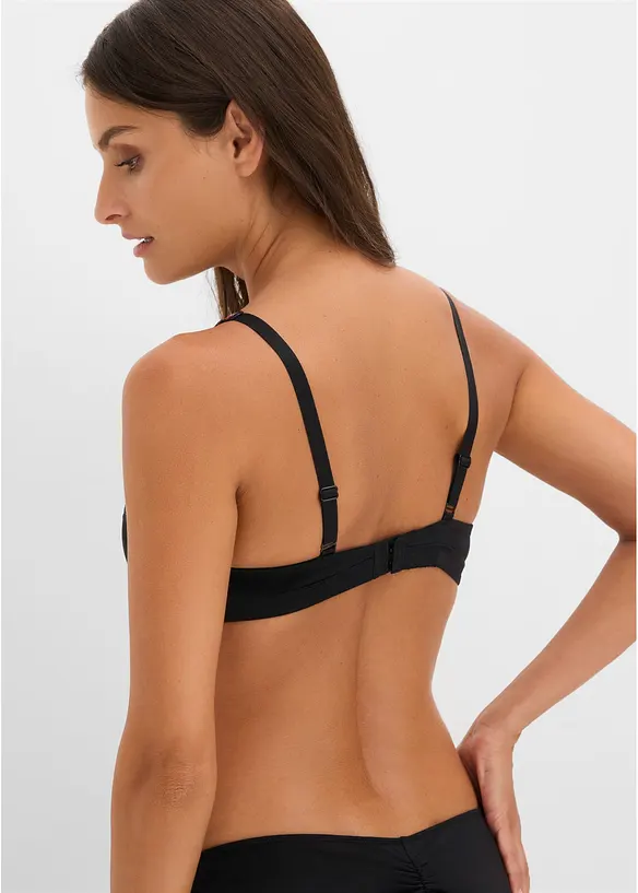 Bralette ohne Bügel mit zarter Stickerei in schwarz von hinten (im Anschnitt) - bonprix
