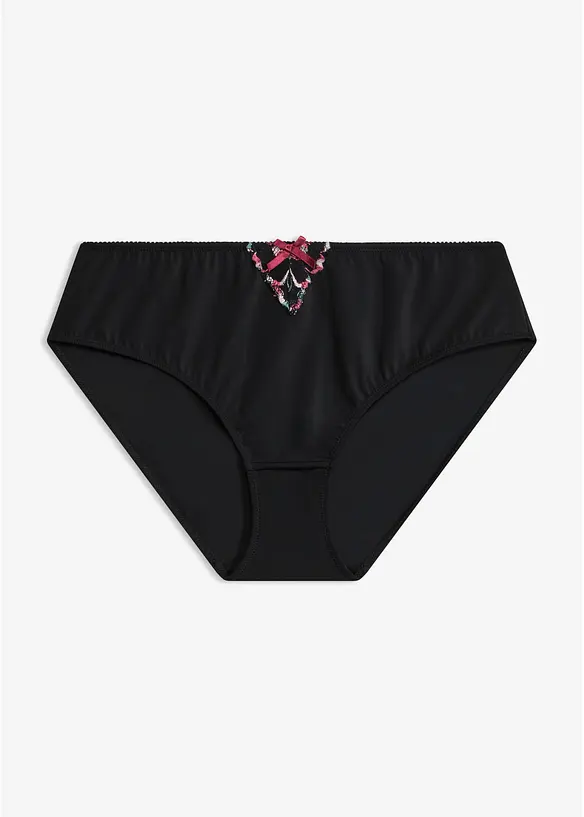 Maxislip mit zarter Stickerei in schwarz von vorne - bonprix