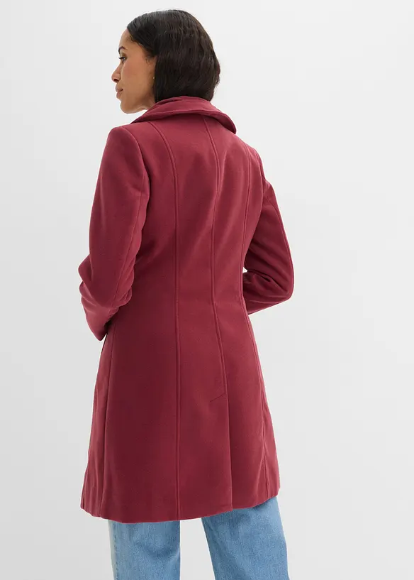 Kurzmantel in Wolloptik in rot von hinten (Totalaufnahme) - bonprix