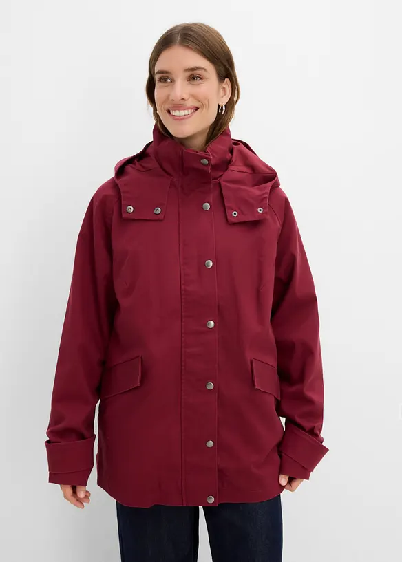 3 in 1 Jacke, wasserabweisende Longjacke, Weste in rot von vorne (im Anschnitt) - bonprix