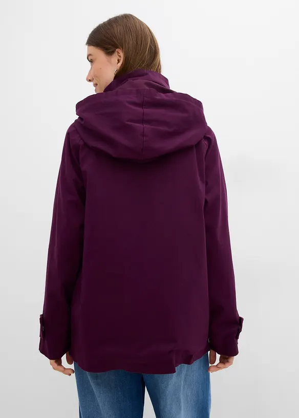 3 in 1 Jacke, wasserabweisende Longjacke, Weste in lila von hinten (im Anschnitt) - bonprix