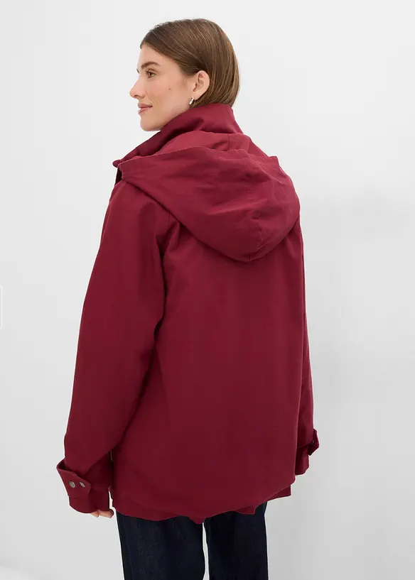 3 in 1 Jacke, wasserabweisende Longjacke, Weste in rot von hinten (im Anschnitt) - bonprix