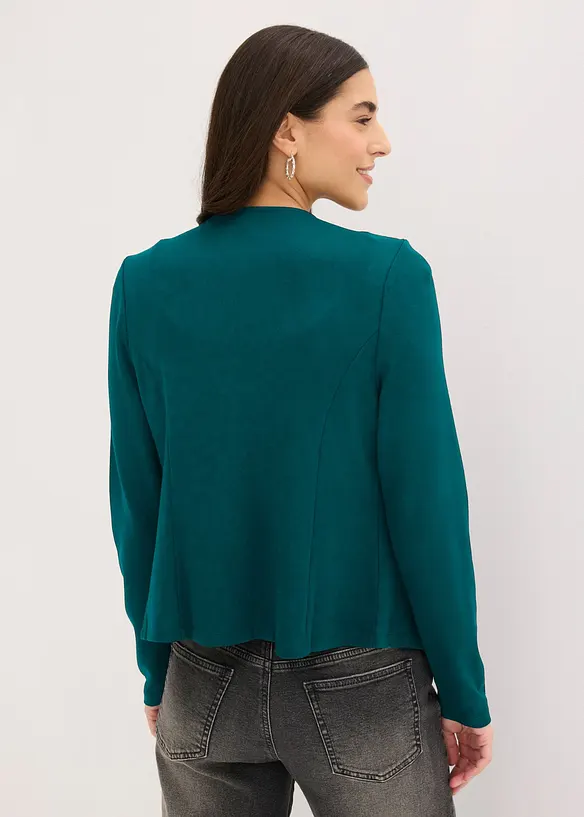 Jersey-Blazer aus feiner Viskose in petrol von hinten (im Anschnitt) - bonprix