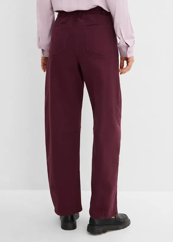 High-Waist-Barrel-Twillhose aus Baumwoll-Mix in rot von hinten - bonprix High-Waist-Barrel-Twillhose aus Baumwoll-Mix in rot von hinten - bonprix