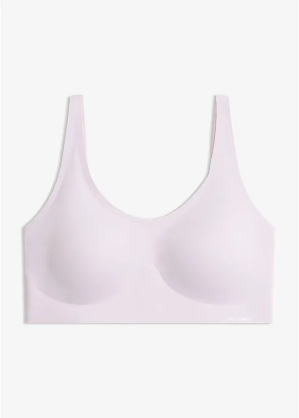 Wattierter Feel Comfort Lasercut T-Shirt BH in lila von vorne - bonprix