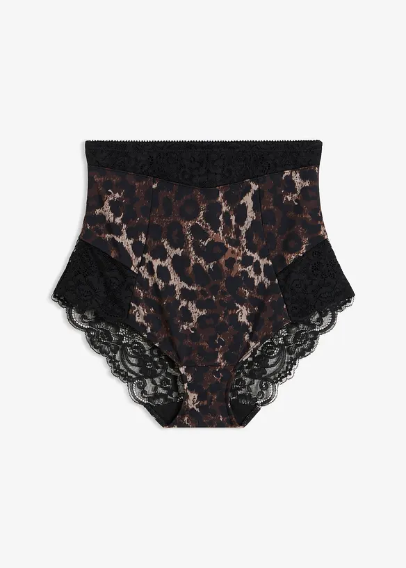 Medium Shape Panty mit Spitze in schwarz von vorne - bonprix