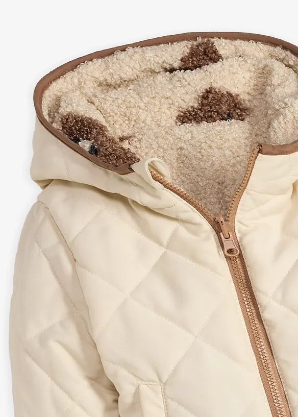 2-in-1 Baby Wendejacke mit kuscheligem Teddy-Fleece in beige - bonprix