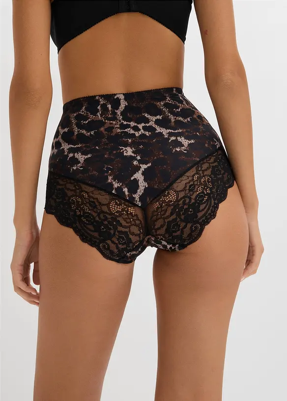 Medium Shape Panty mit Spitze in schwarz von hinten - bonprix