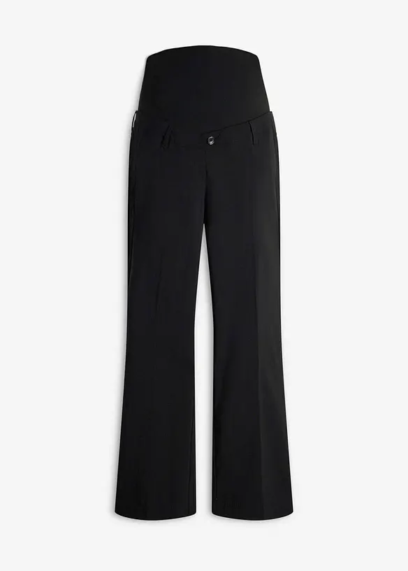 Bequeme Stretch- Umstandshose, Bootcut in schwarz von vorne - bonprix