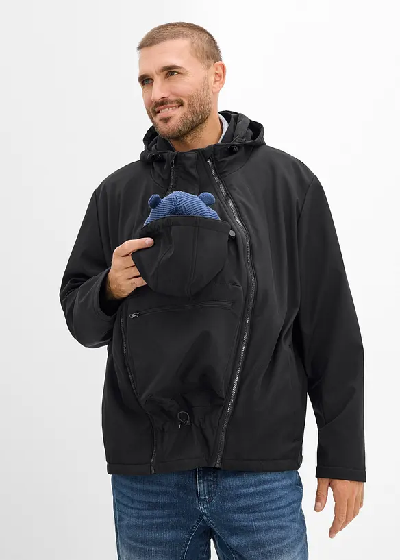 3-in-1 Tragejacke für Herren (3-tlg. Set) in schwarz von vorne (im Anschnitt) - bonprix
