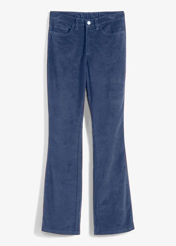 Cord-Schlaghose aus elastischem Baumwoll-Mix in blau von vorne - bonprix