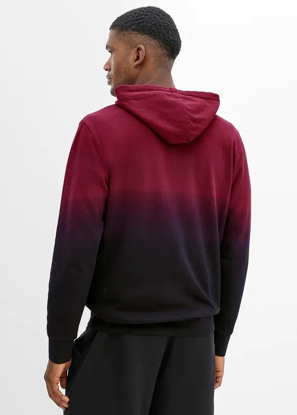 Hoodie aus reiner Bio-Baumwolle in rot von hinten (im Anschnitt) - bonprix