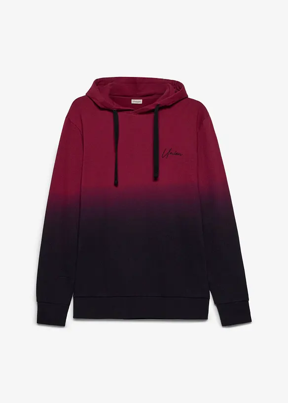 Hoodie aus reiner Bio-Baumwolle in rot von vorne - bonprix