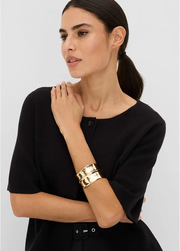 Armreif im Wellendesign in gold von vorne (im Anschnitt) - bonprix