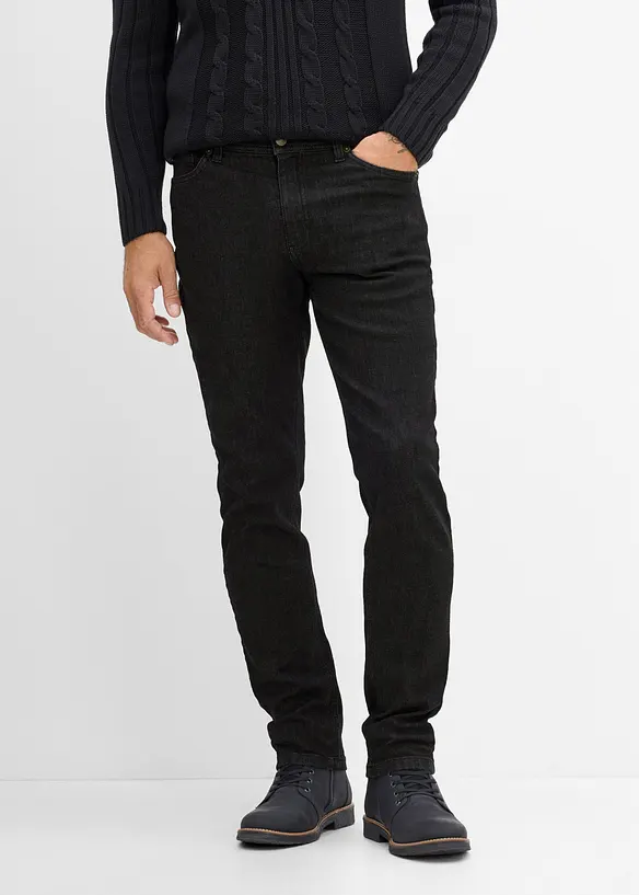 Regular-Fit-Jeans, Straight in schwarz von vorne - bonprix