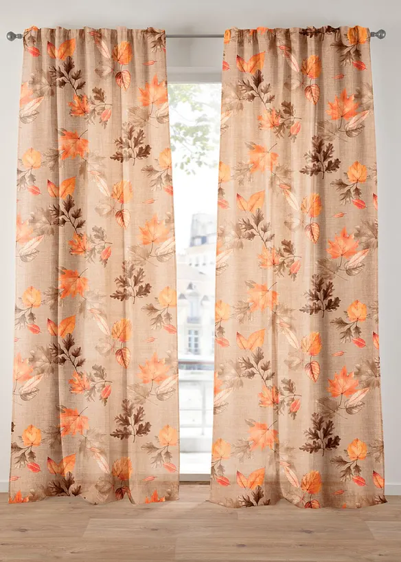 Gardine mit feiner Struktur (1er Pack) in braun - bonprix