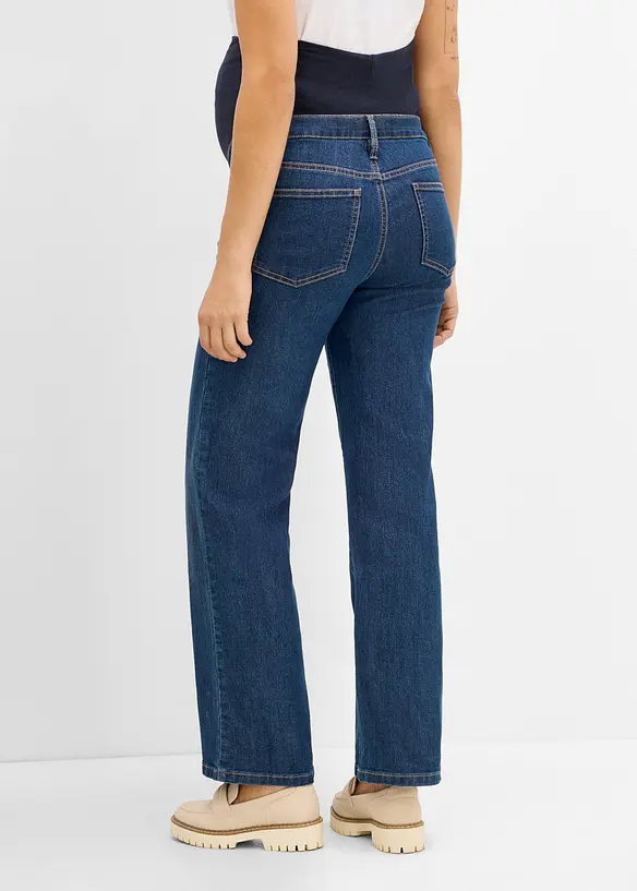 Umstandsjeans mit Bio-Baumwolle, Loose Fit in blau von hinten - bonprix