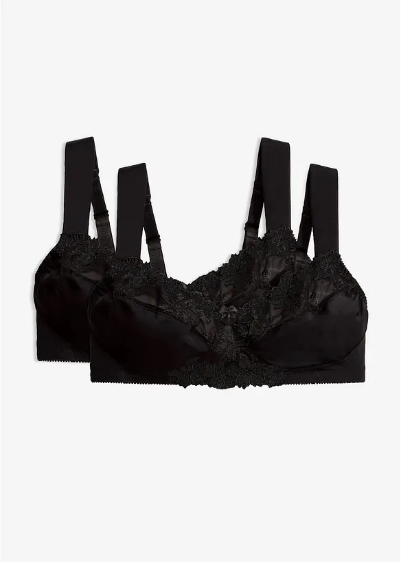 BH (2er-Pack) in schwarz von vorne - bonprix